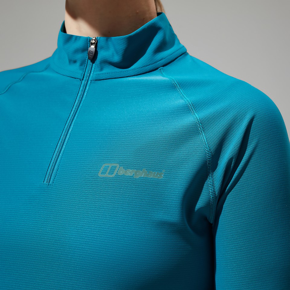 Women's 24/7 Half Zip Long Sleeve Tech Tee - Turquoise