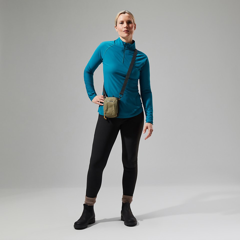 Women's 24/7 Half Zip Long Sleeve Tech Tee - Turquoise