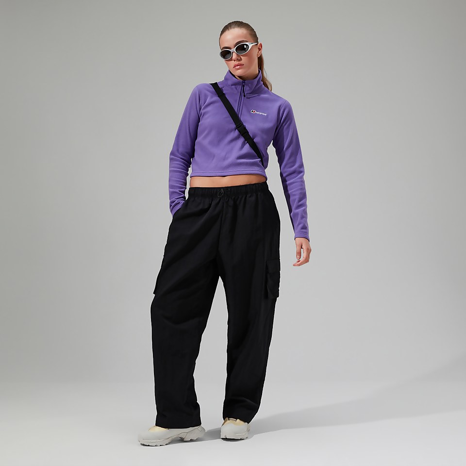 Women's URB Prism Cropped Half Zip Fleece - Purple