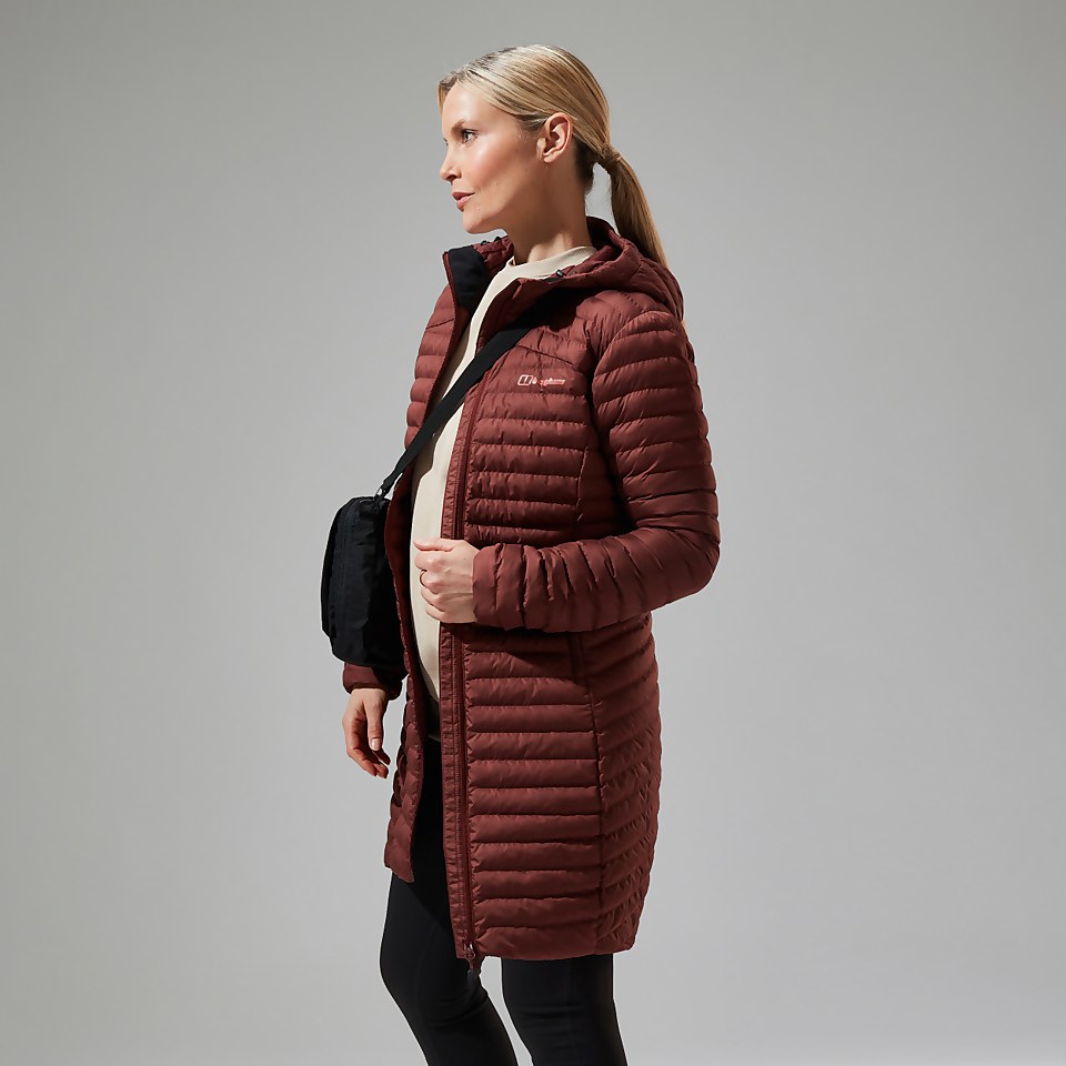Nula Lange Micro Jacket für Damen - Braun