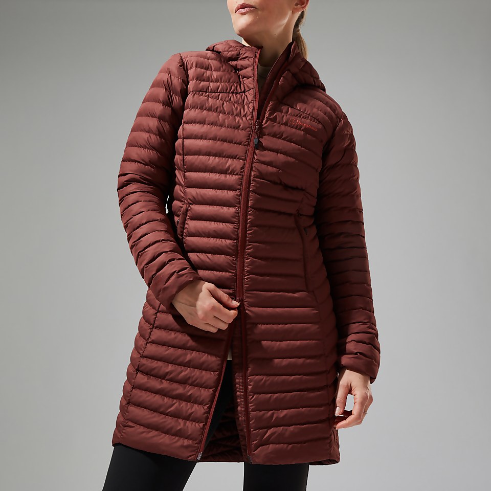 Nula Lange Micro Jacket für Damen - Braun