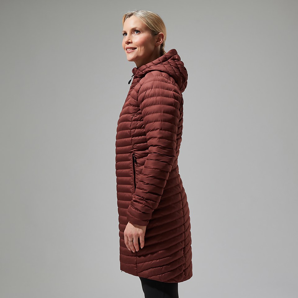 Nula Lange Micro Jacket für Damen - Braun