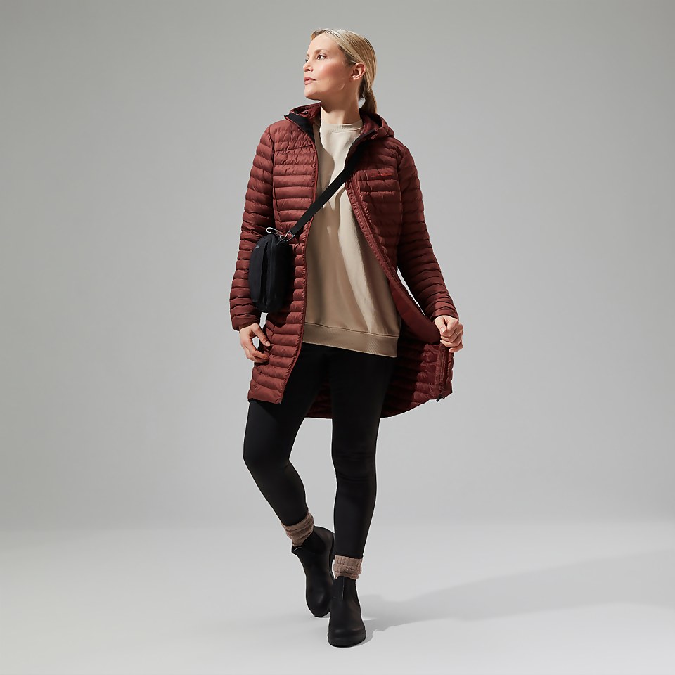 Women's Nula Micro Synthetic Insulated Long Jacket - Brown