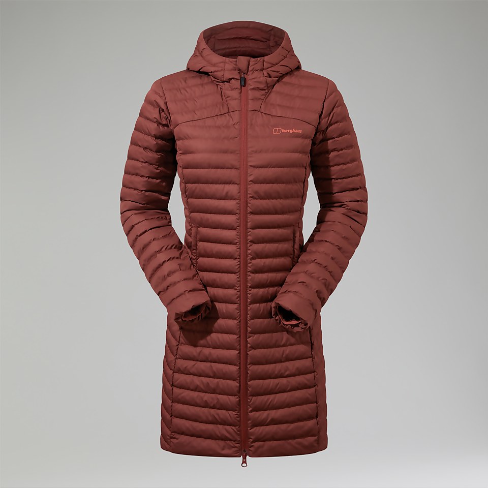 Women's Nula Micro Synthetic Insulated Long Jacket - Brown