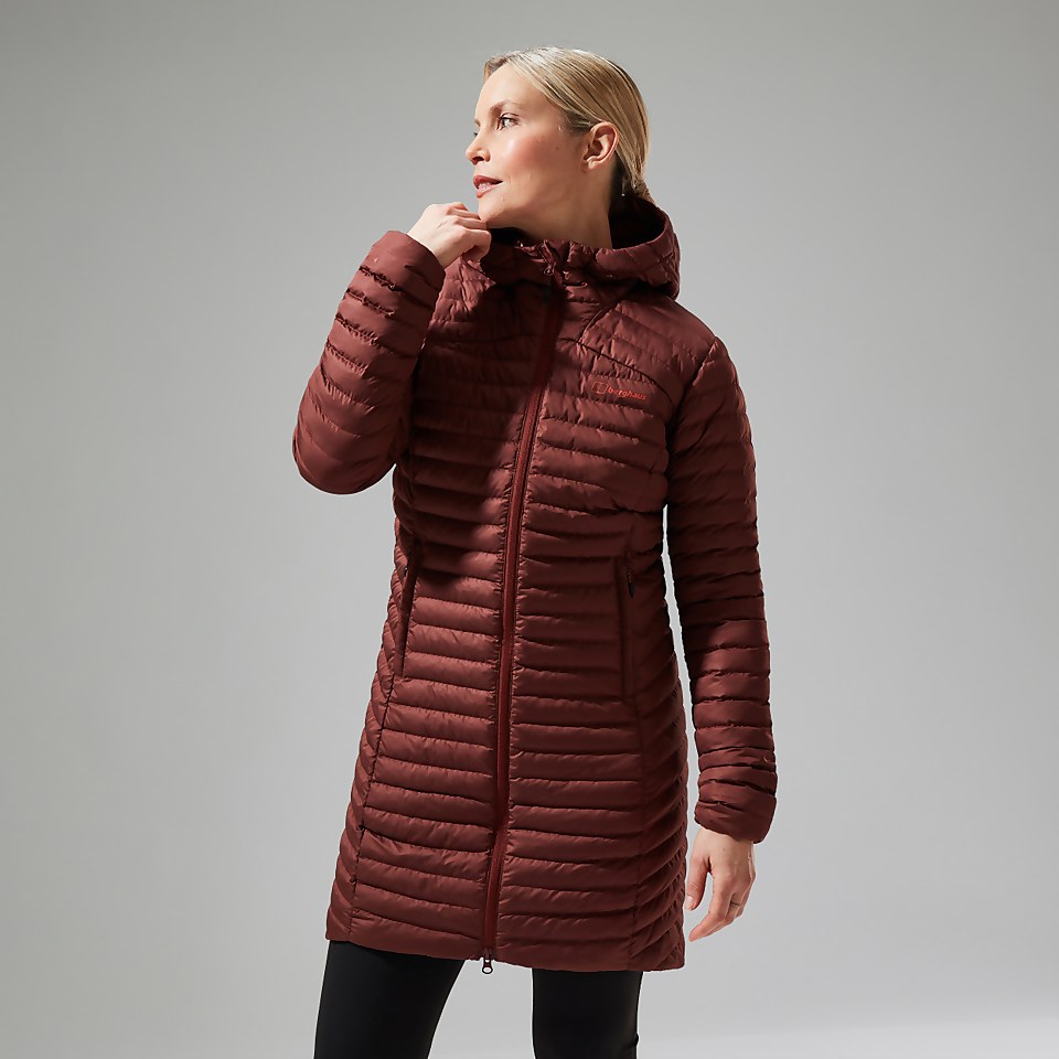 Nula Lange Micro Jacket für Damen - Braun