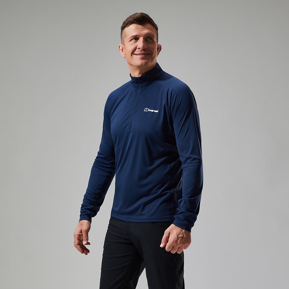 Trailblaze Long Sleeve Half Zip Tech T-Shirt für Herren - Dunkelblua