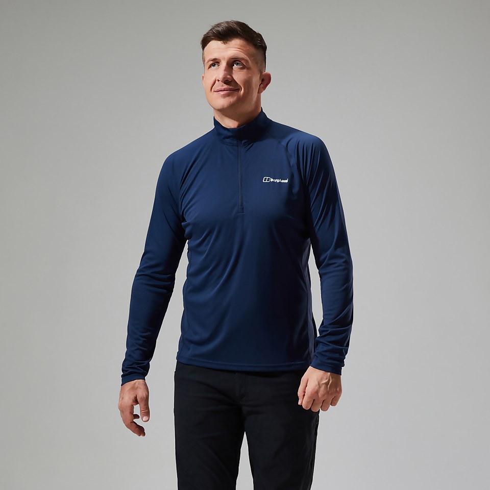 Trailblaze Long Sleeve Half Zip Tech T-Shirt für Herren - Dunkelblua
