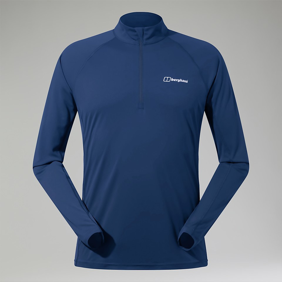 Trailblaze Long Sleeve Half Zip Tech T-Shirt für Herren - Dunkelblua
