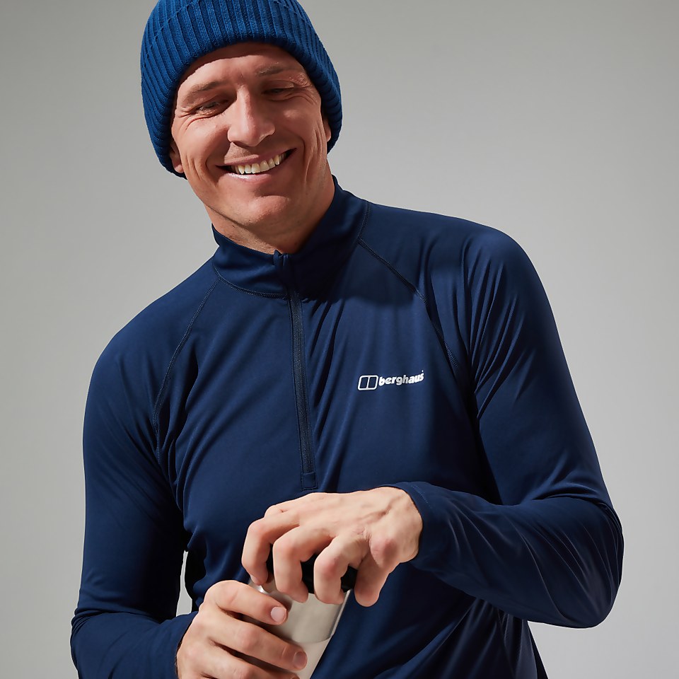 Trailblaze Long Sleeve Half Zip Tech T-Shirt für Herren - Dunkelblua