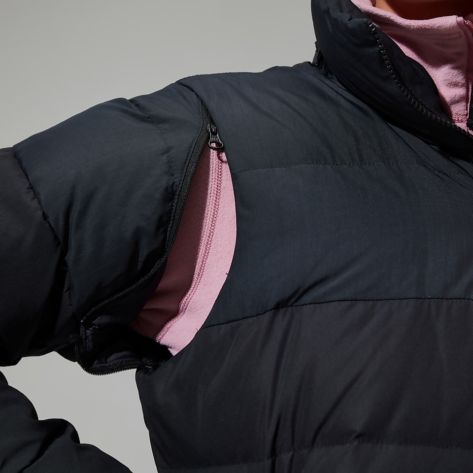 Embo 4in1 Long Daunenjacke für Damen - Schwarz