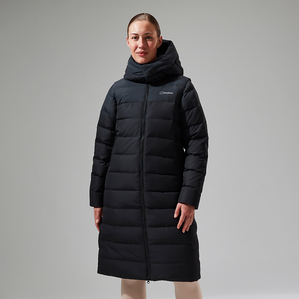 Women's Embo 4in1 Down Insulated Long Jacket - Black