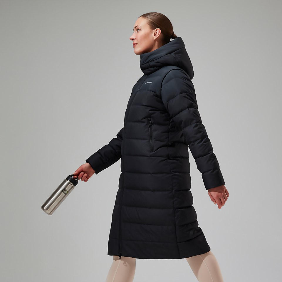 Embo 4in1 Long Daunenjacke für Damen - Schwarz