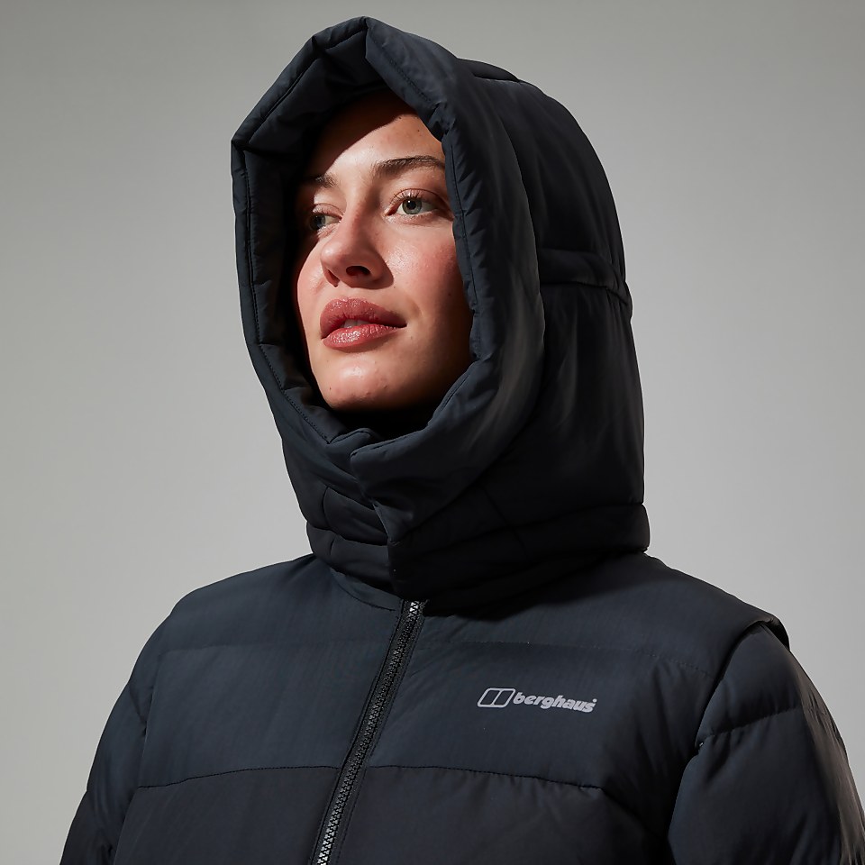 Embo 4in1 Long Daunenjacke für Damen - Schwarz