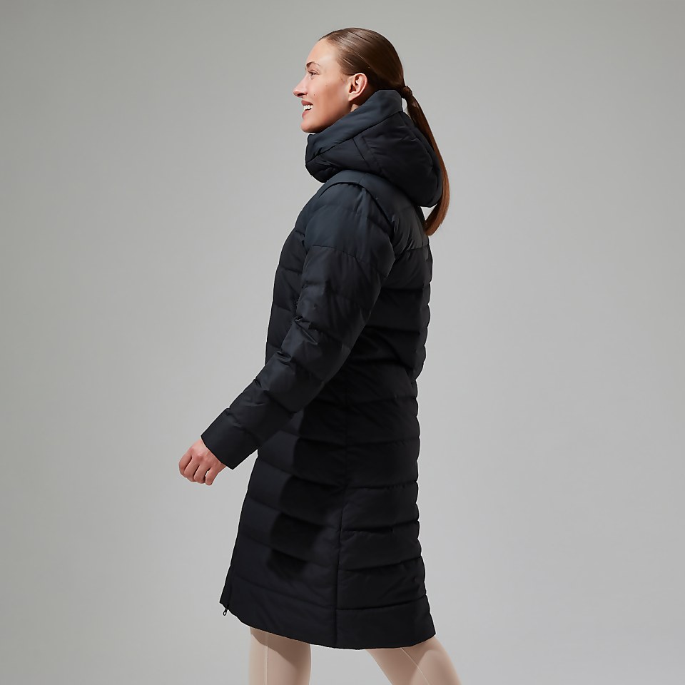 Embo 4in1 Long Daunenjacke für Damen - Schwarz