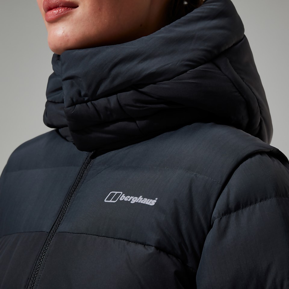 Embo 4in1 Long Daunenjacke für Damen - Schwarz