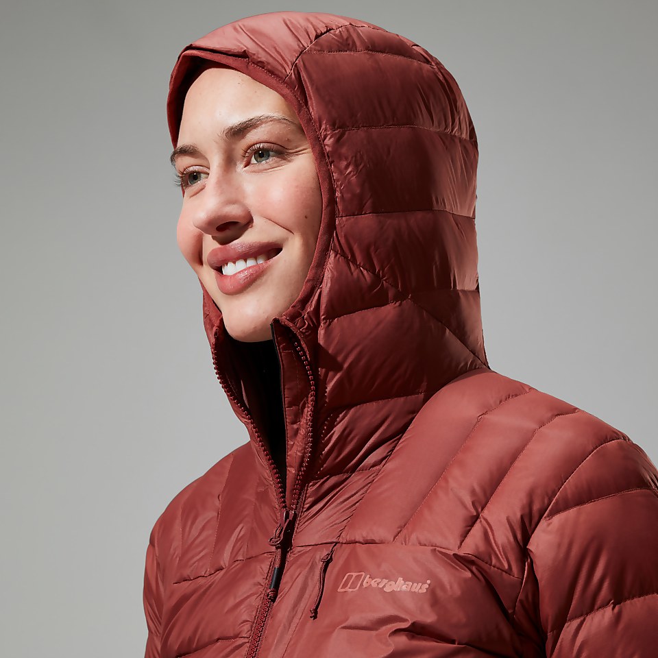 Silksworth Daunenjacke mit Kapuze für Damen - Rot