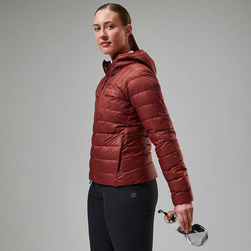 Silksworth Daunenjacke mit Kapuze für Damen - Rot