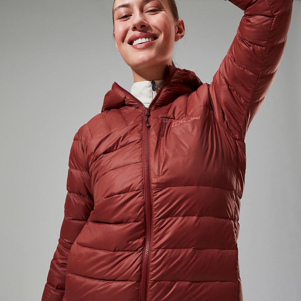 Silksworth Daunenjacke mit Kapuze für Damen - Rot