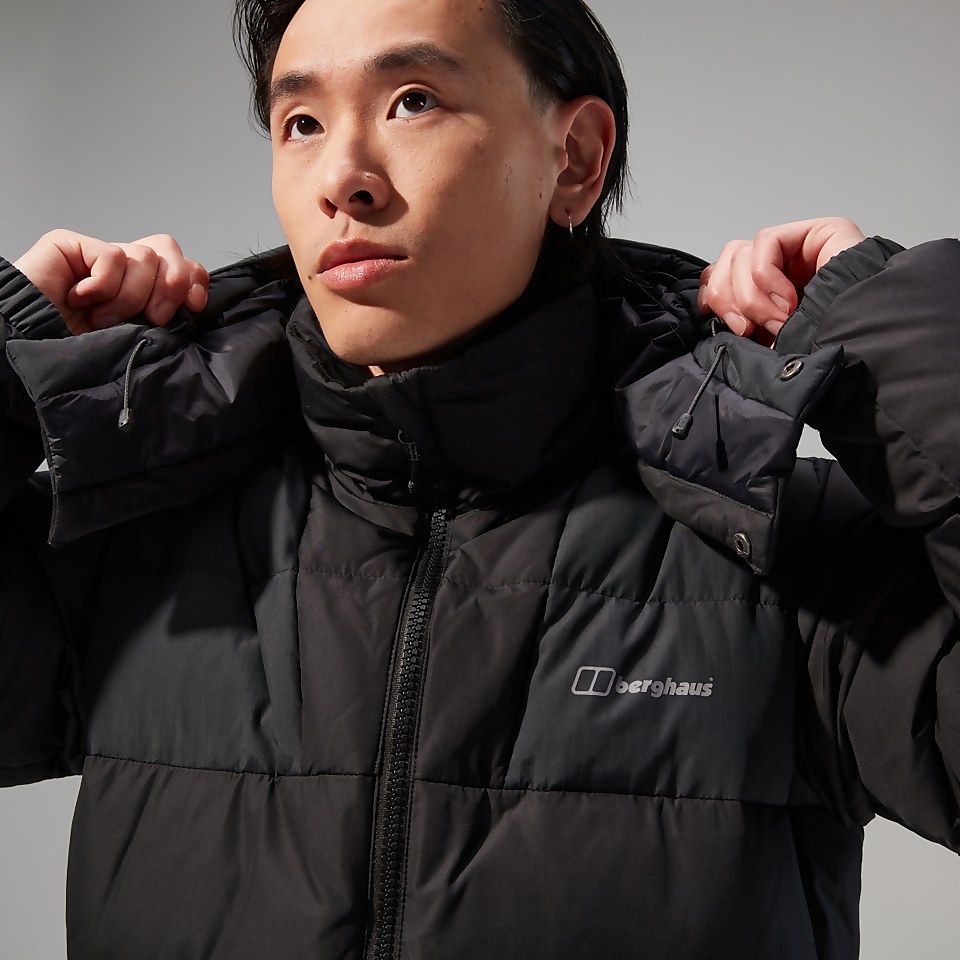 Men's Embo 2in1 Down Insulated Long Jacket - Black