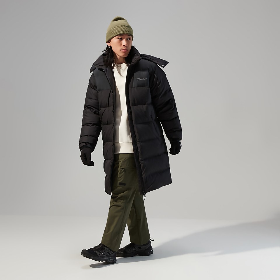 Men's Embo 2in1 Down Insulated Long Jacket - Black