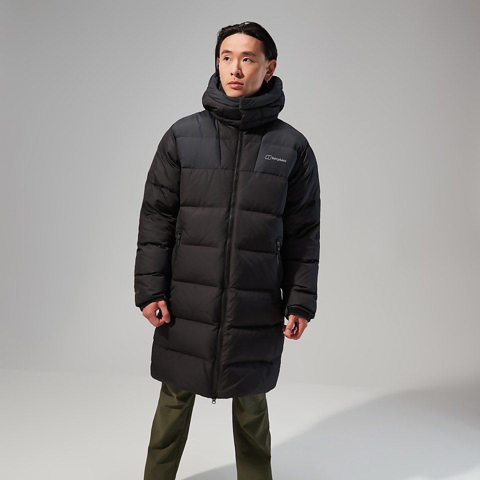 Men's Embo 2in1 Down Insulated Long Jacket - Black