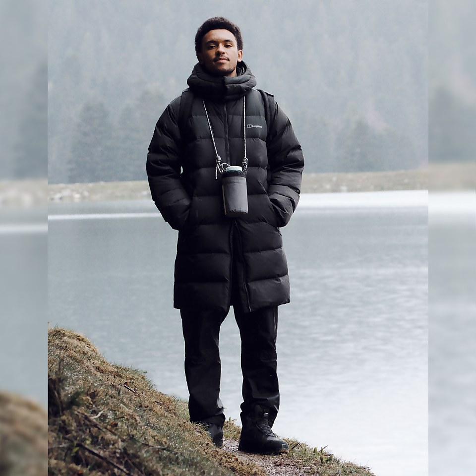 Men's Embo 2in1 Down Insulated Long Jacket - Black