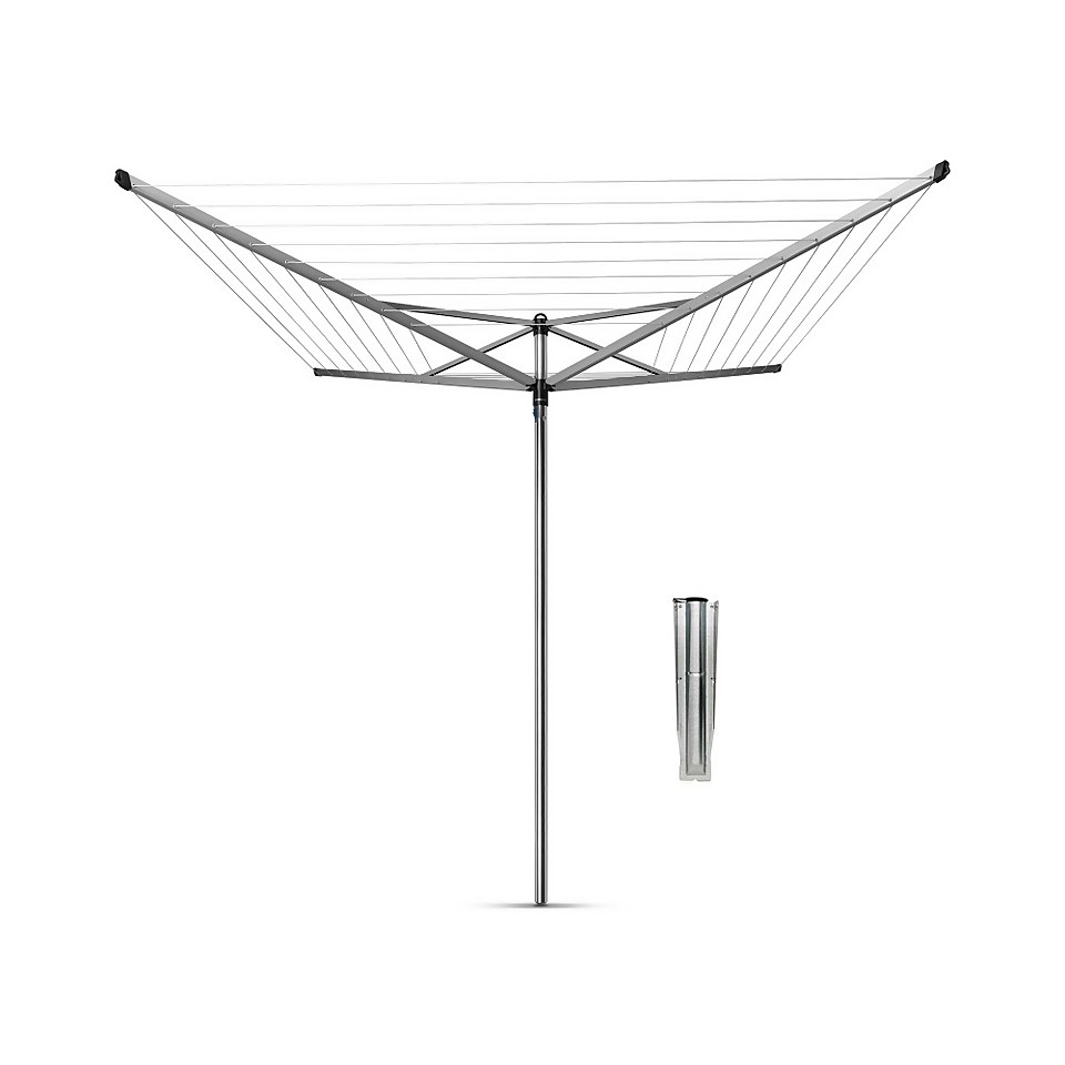 Brabantia Topspinner 40m Rotary Airer with Ground Spike - Metallic Grey