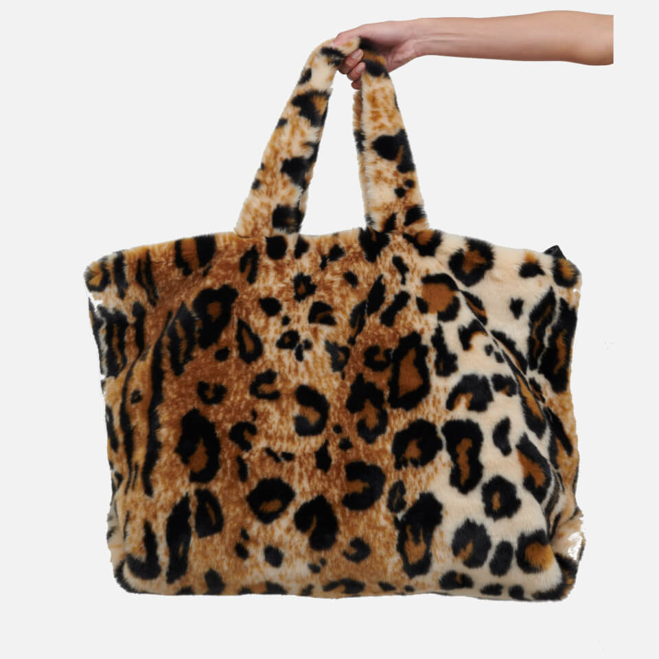 Jakke Tate Oversized Leopard Print Faux Fur-Blend Bag