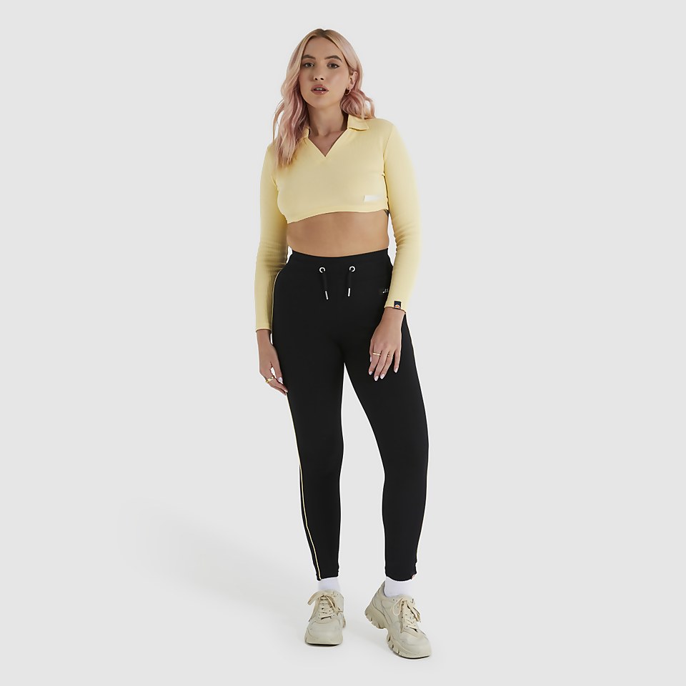 Harrie Bauchfreies T-Shirt Hellgelb für Damen