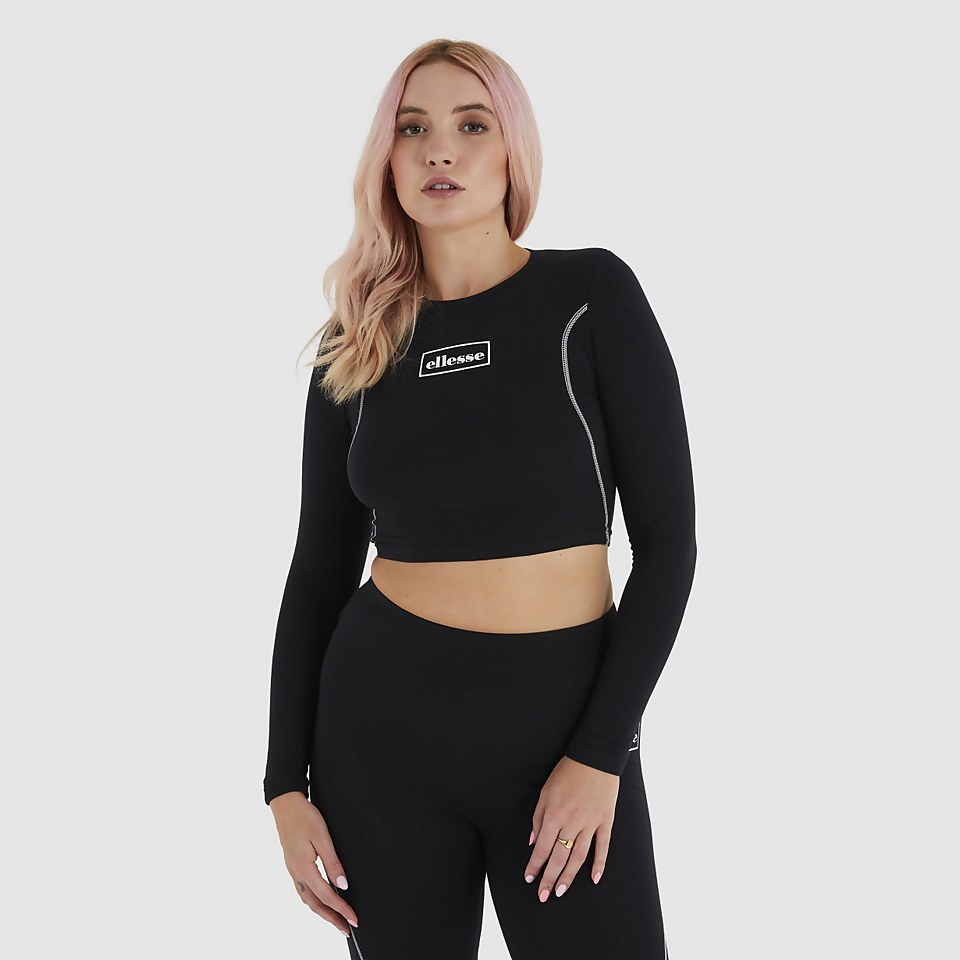 Lucente Bauchfreies T-Shirt Schwarz für Damen