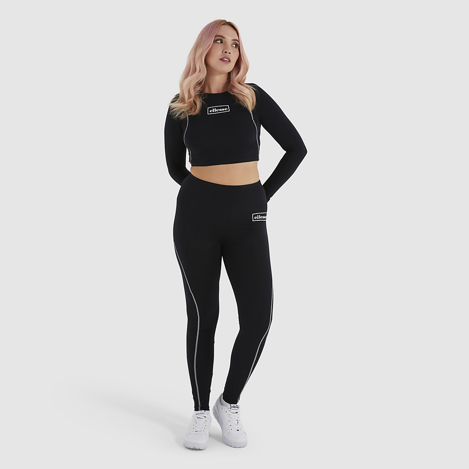 Lucente Bauchfreies T-Shirt Schwarz für Damen