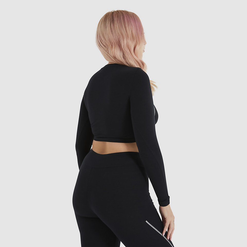 Lucente Bauchfreies T-Shirt Schwarz für Damen