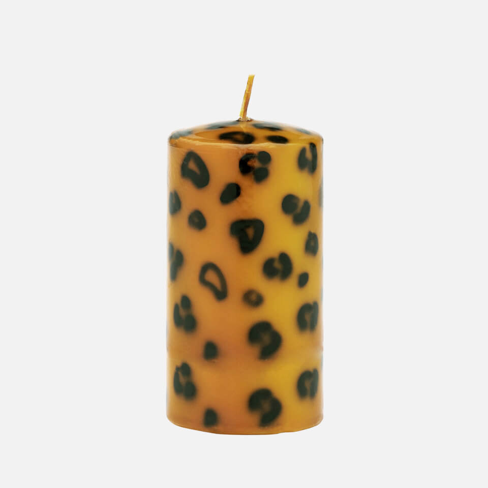 anna + nina Small Leopard Print Pillar Candle