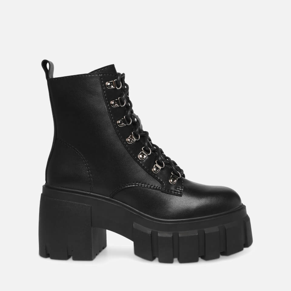 Steve Madden Bewilder Leather Hiking Style Heeled Ankle Boots Allsole