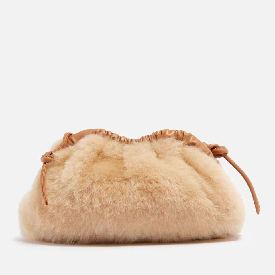 Mansur Gavriel Mini Cloud Leather Trimmed Shearling Clutch Coggles