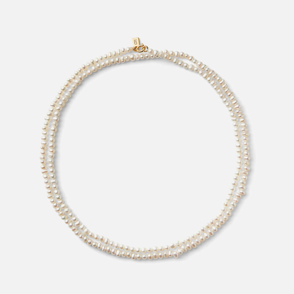 Crystal Haze Diva 18-Karat Gold-Plated Pearl Necklace