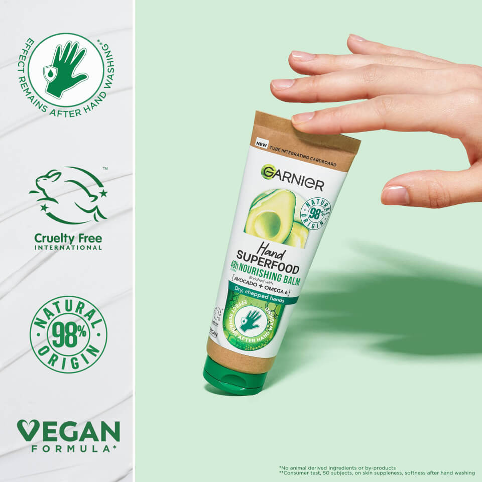 Garnier Vegan Hand Superfood, Nourishing Hand Cream with Avocado and