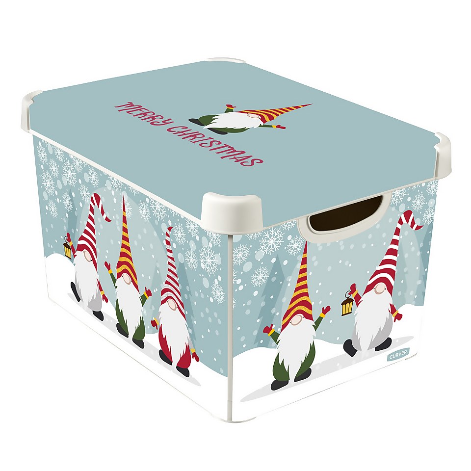 Curver Stockholm Christmas Gnomes Deco Storage Box 22L Homebase