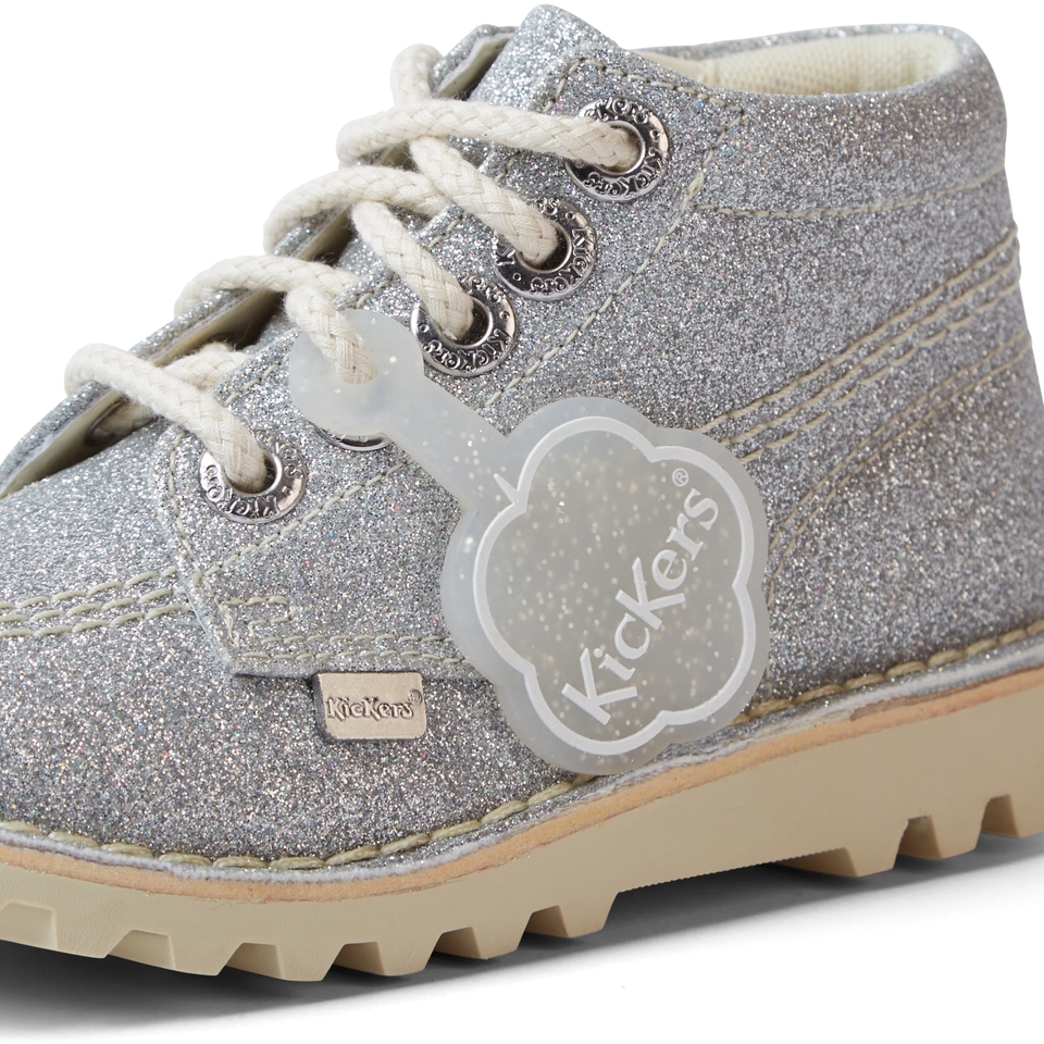 Infant Girls Kick Hi Glitter Cosmic Textile Silver