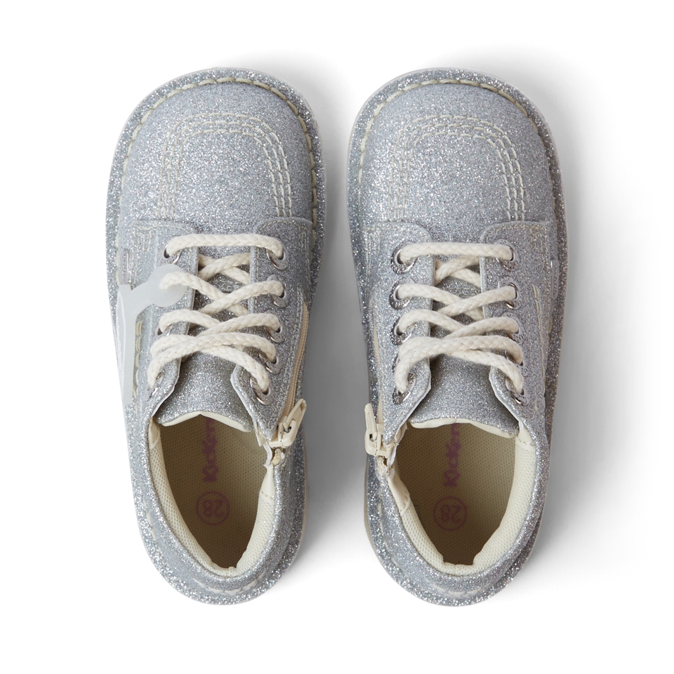 Infant Girls Kick Hi Glitter Cosmic Textile Silver