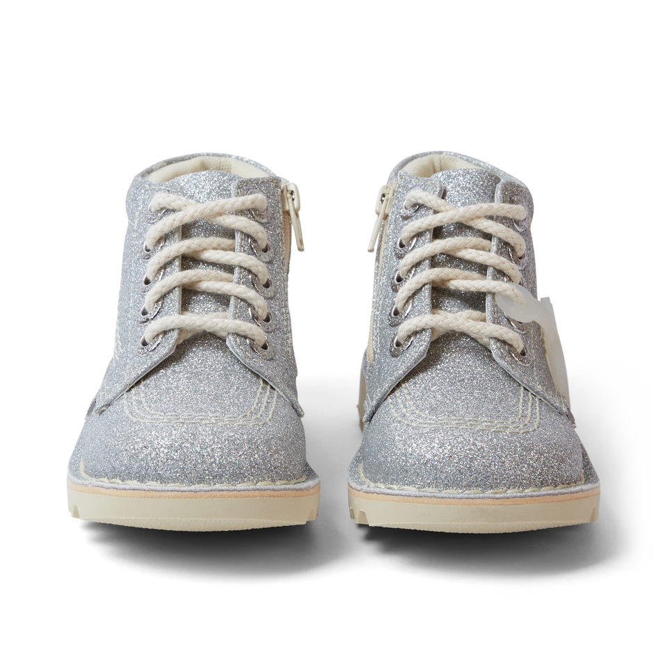 Infant Girls Kick Hi Glitter Cosmic Textile Silver