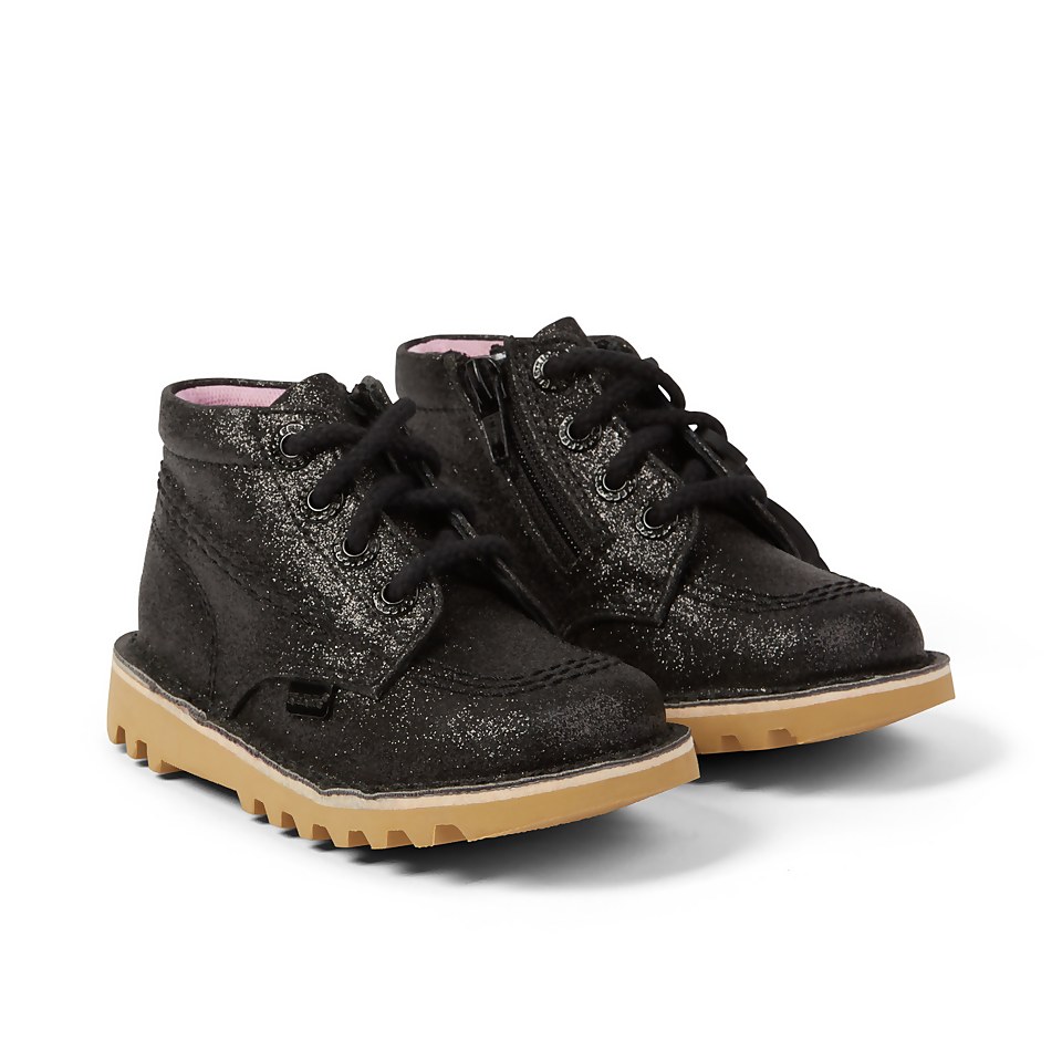 Infant Girls Kick Hi Glitter Textile Black
