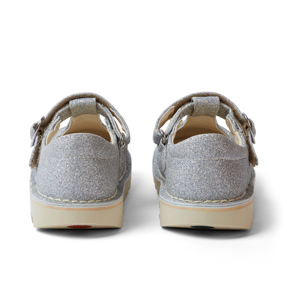 Infant Girls Kick T Bar Glitter Cosmic Textile Silver