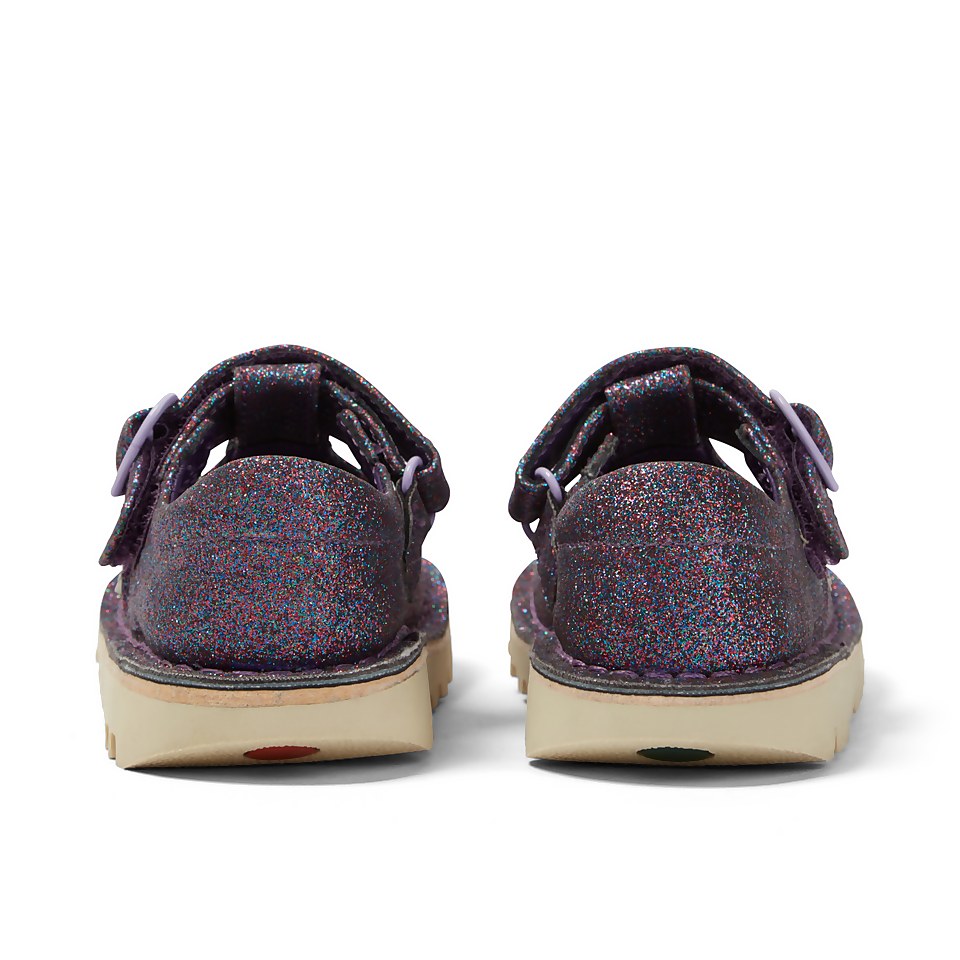 Infant Girls Kick T Bar Glitter Textile Purple