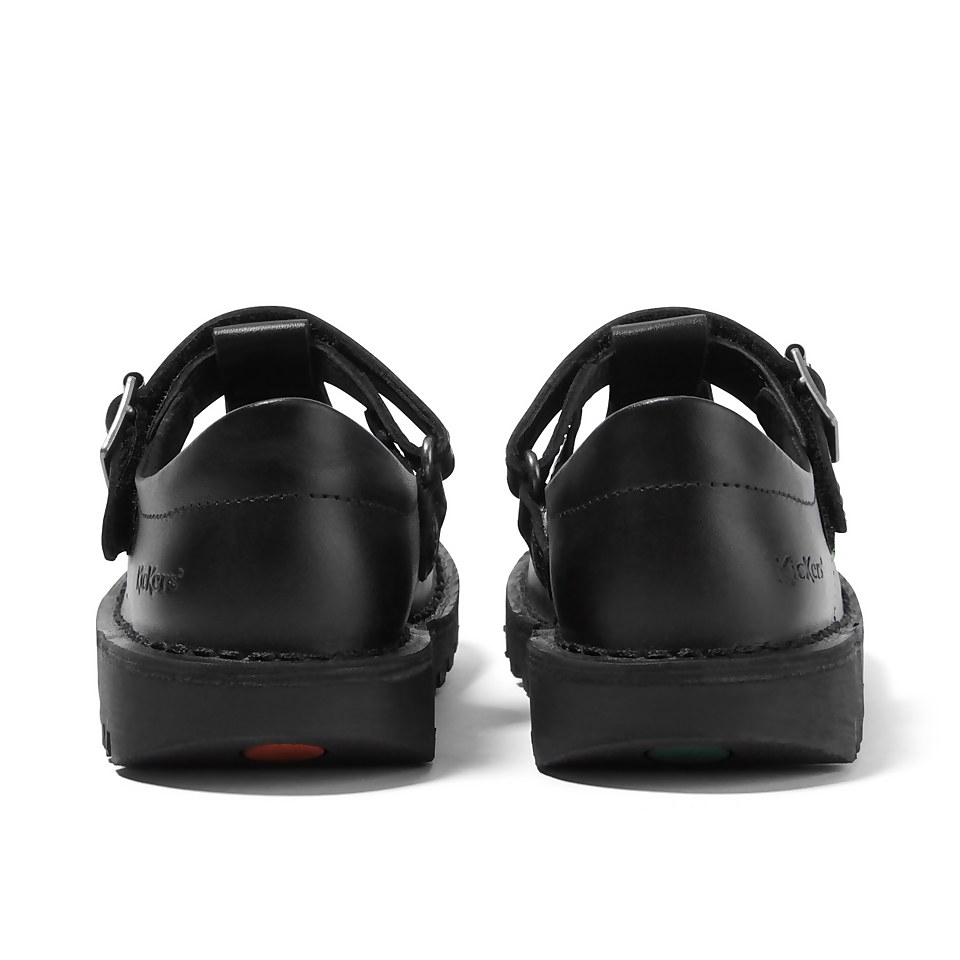 Infant Girls Kick T Bar Vel Leather Black