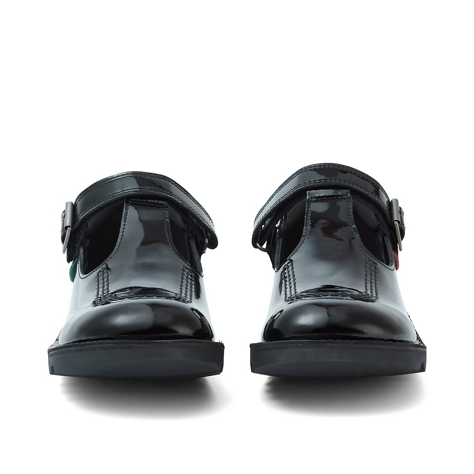 Youth Womens Kick T Bar Patent Leather Black