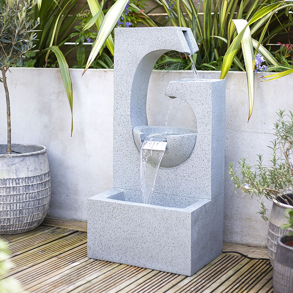 Stylish Fountain Ango Falls Garden Water Feature with LEDs