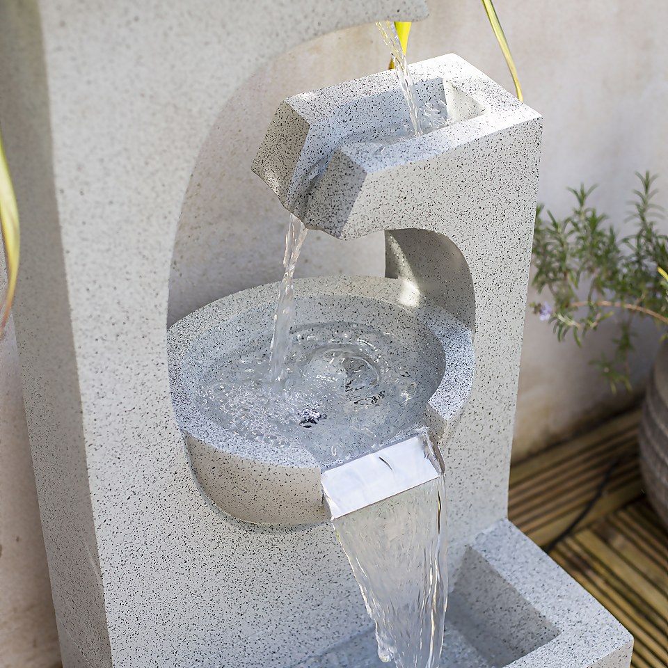 Stylish Fountain Ango Falls Garden Water Feature with LEDs