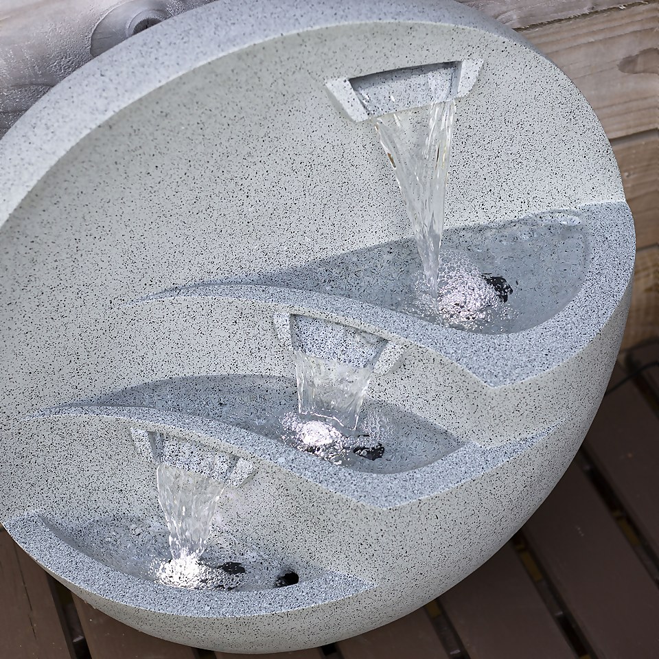Stylish Fountain Kyoto Falls Garden Water Feature with LEDs