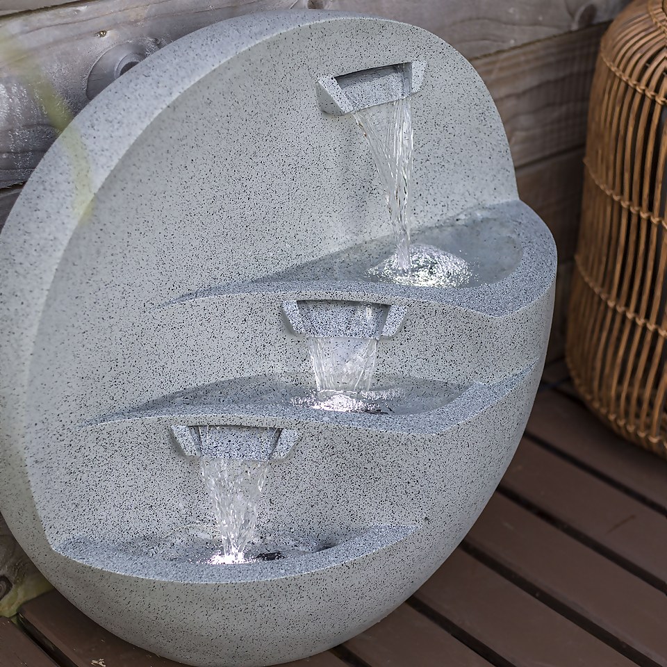 Stylish Fountain Kyoto Falls Garden Water Feature with LEDs